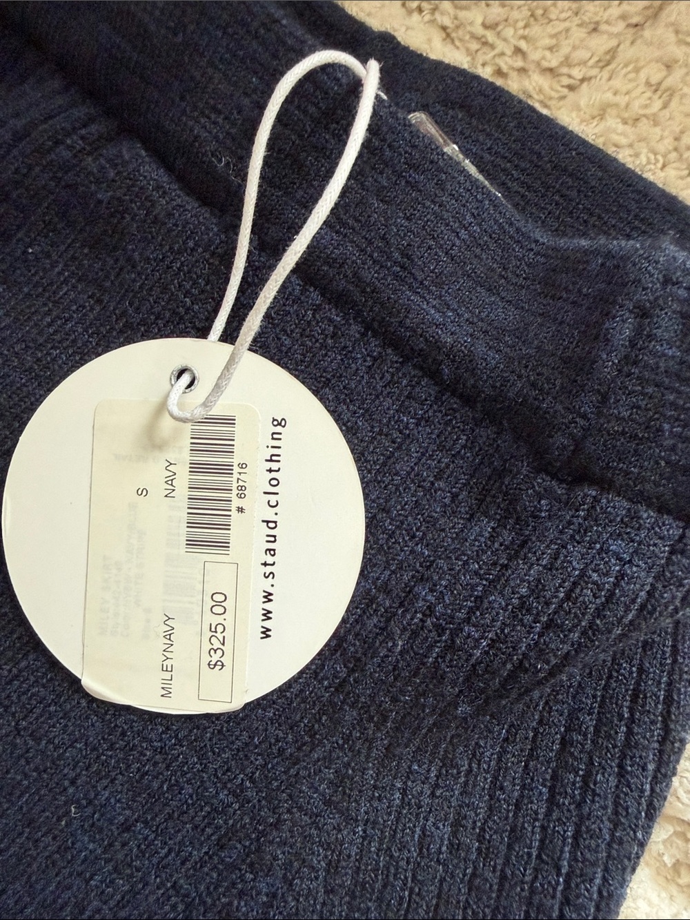 STAUD Navy Knit & Blue-White Striped Button-Front Maxi Skirt - Picture 4 of 4